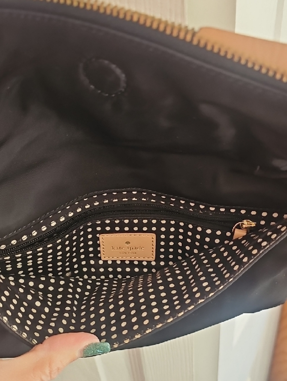kate spade Black Crossbody Bag with Tan Strap and Gold Hardware - Picture 5 of 7